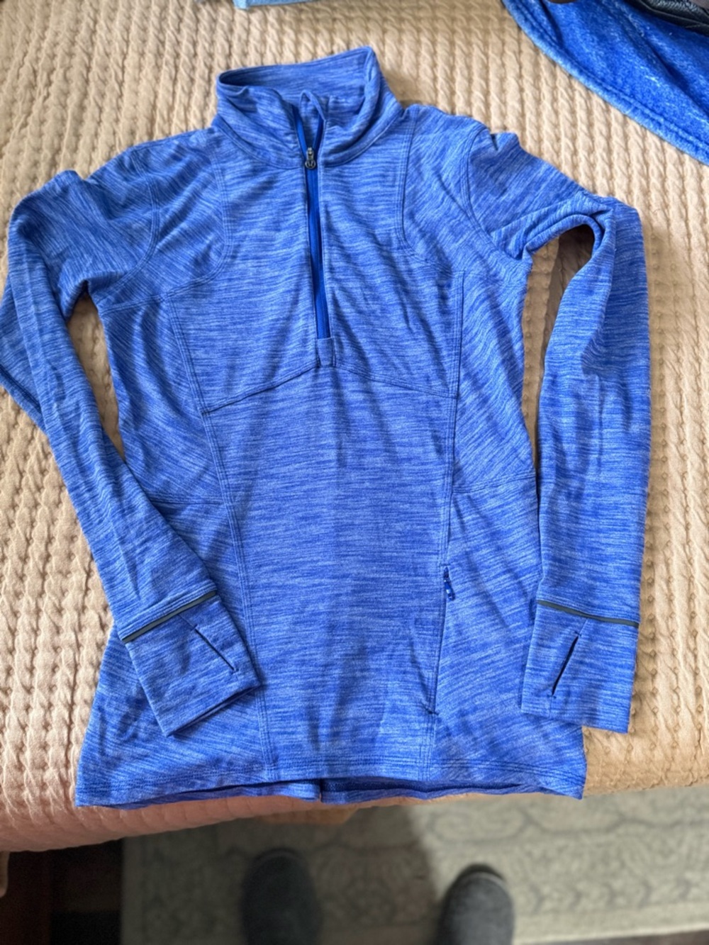lululemon athletica Royal Blue Heather Half-Zip Pullover
